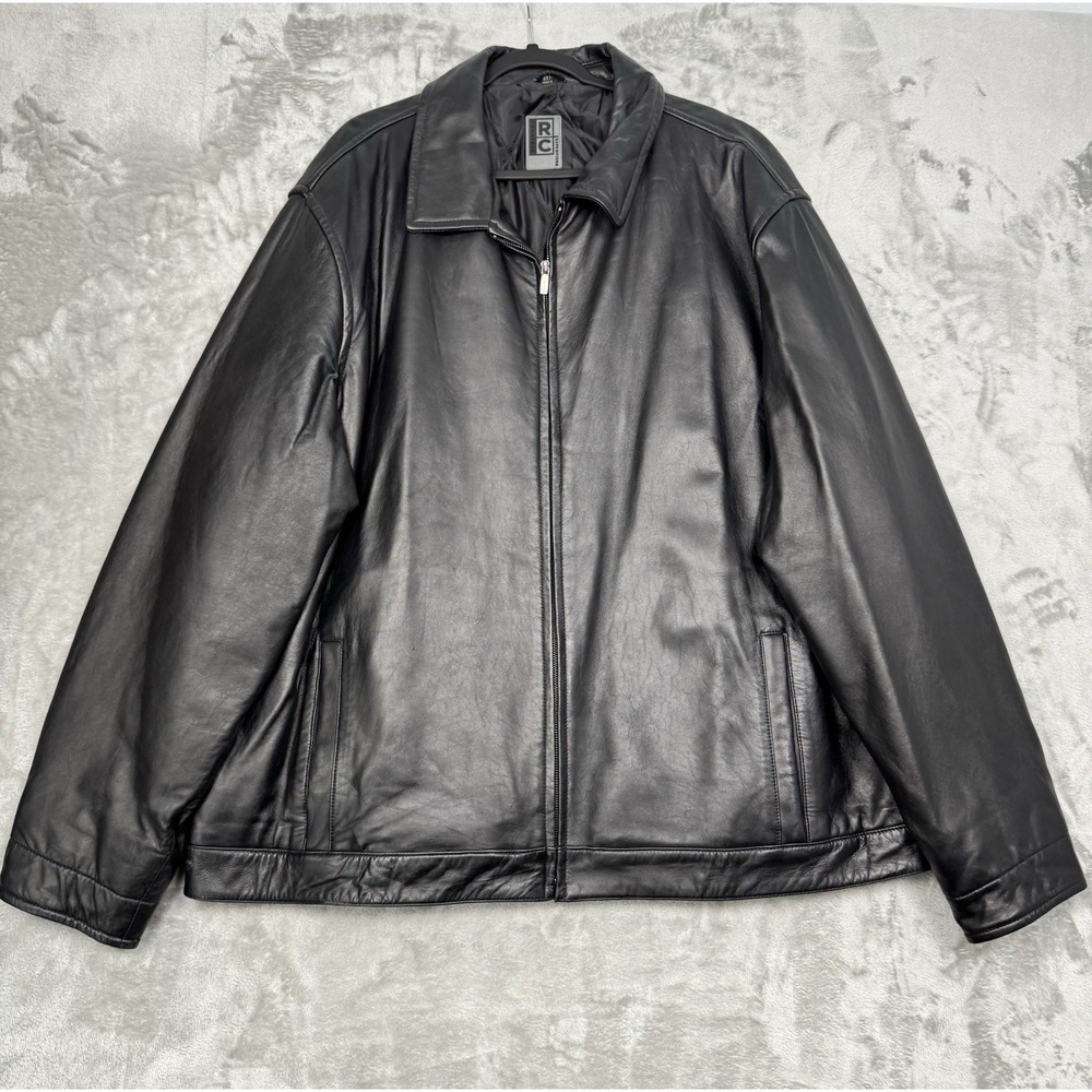 RC Robert Comstock Leather Jacket Mens 3XT 3XLT Expedition Black Bomber‎ Biker